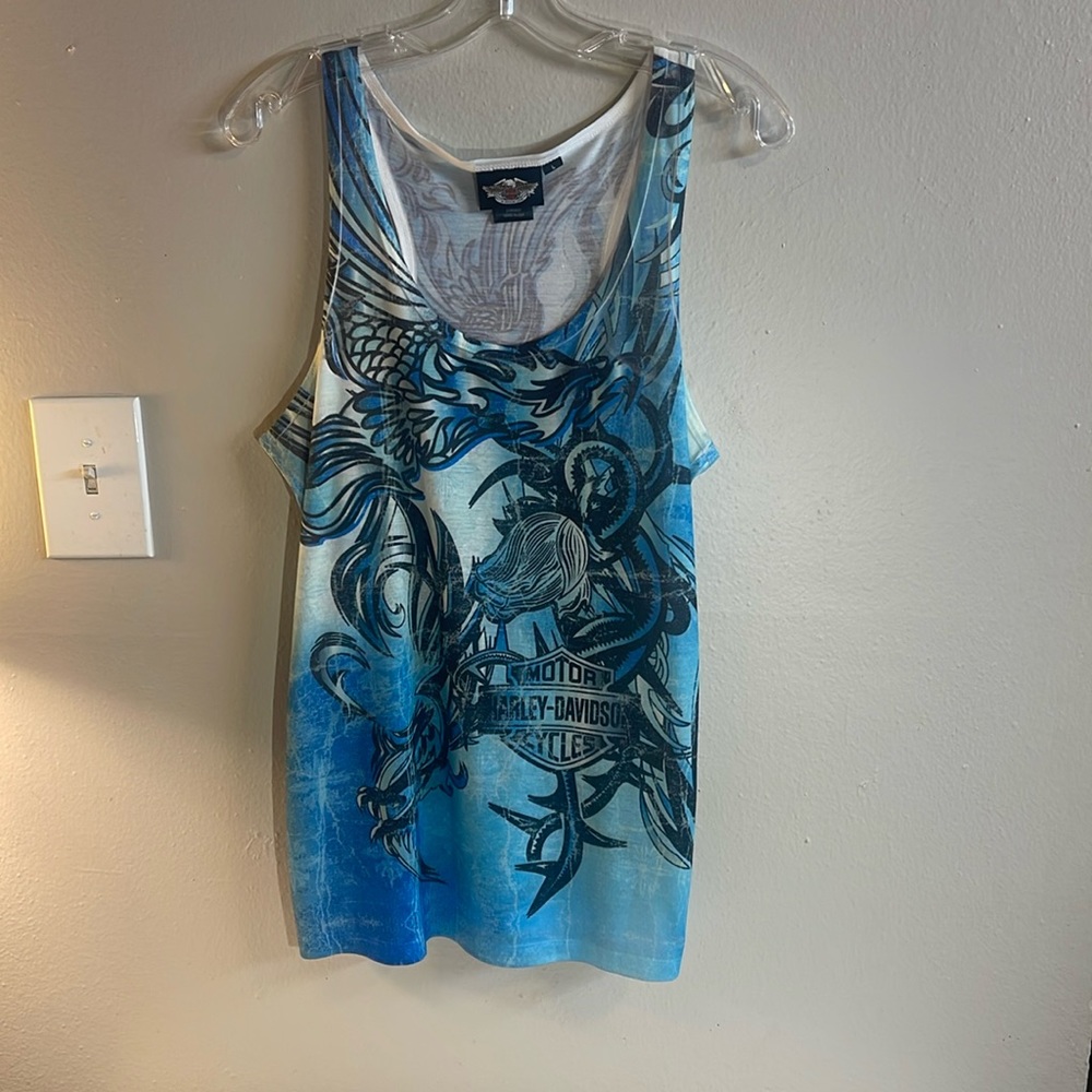 Harley Davidson Blue All Over Tank L